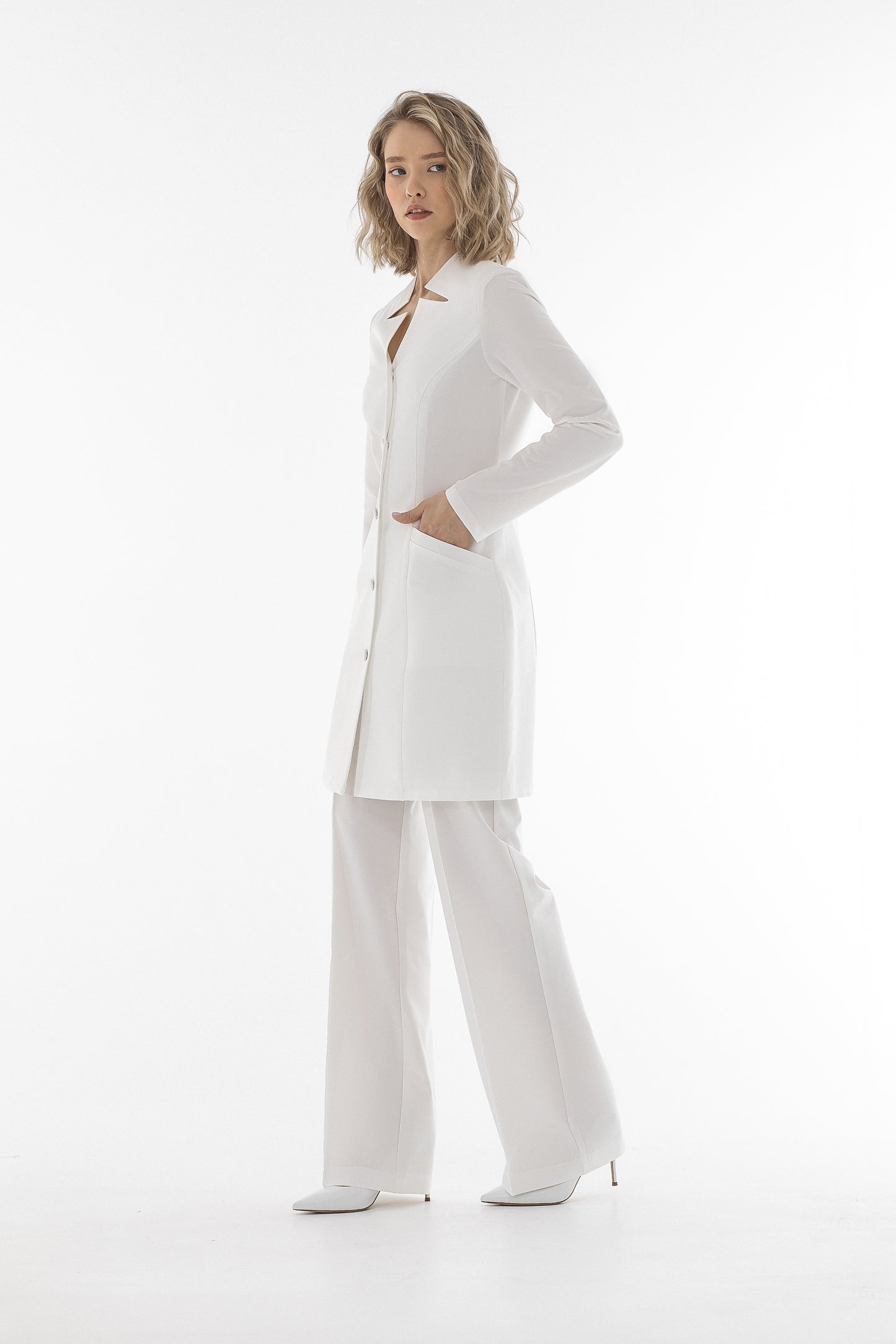 Lily Medical Coat with Contoured Neck