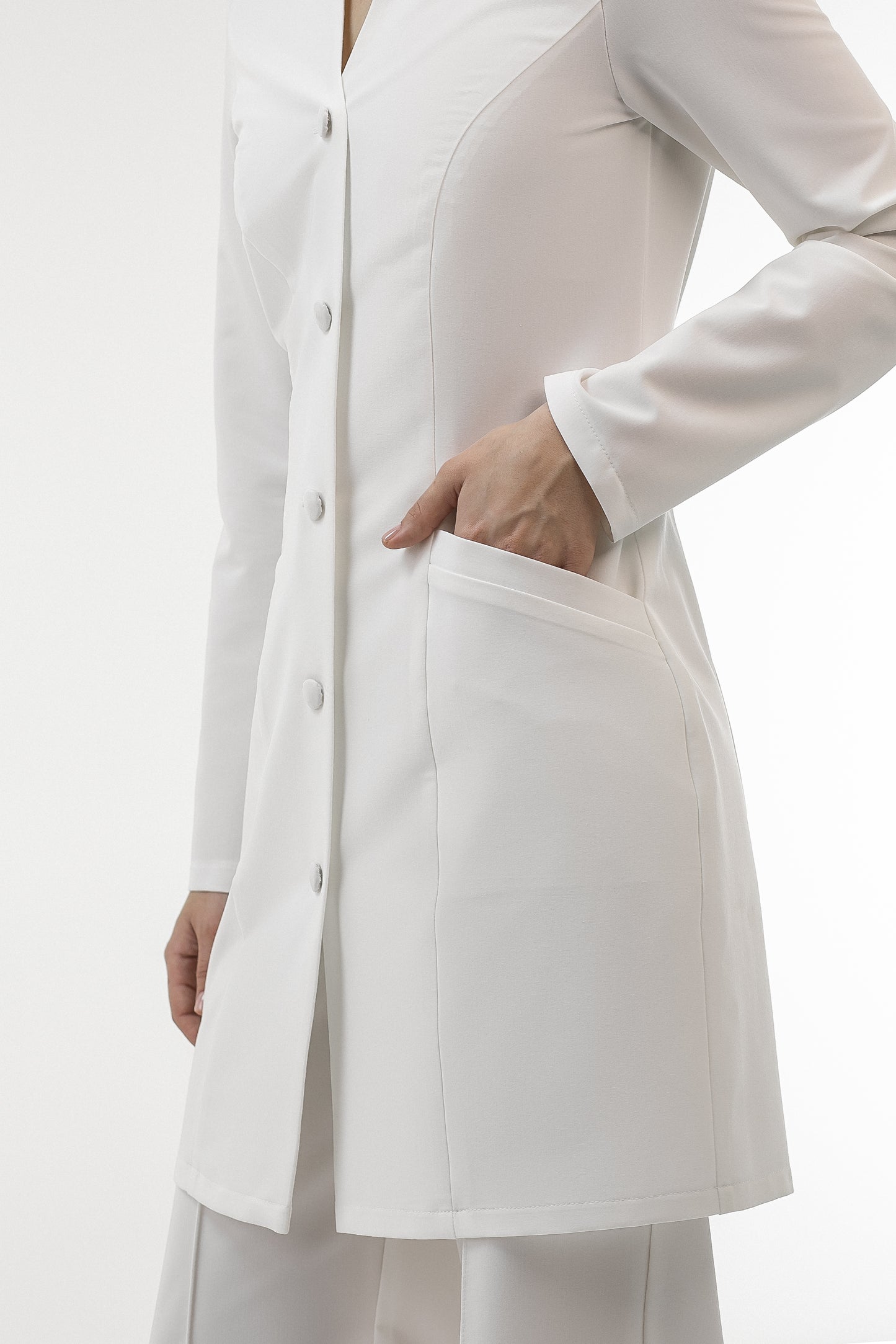 Lily Medical Coat with Contoured Neck